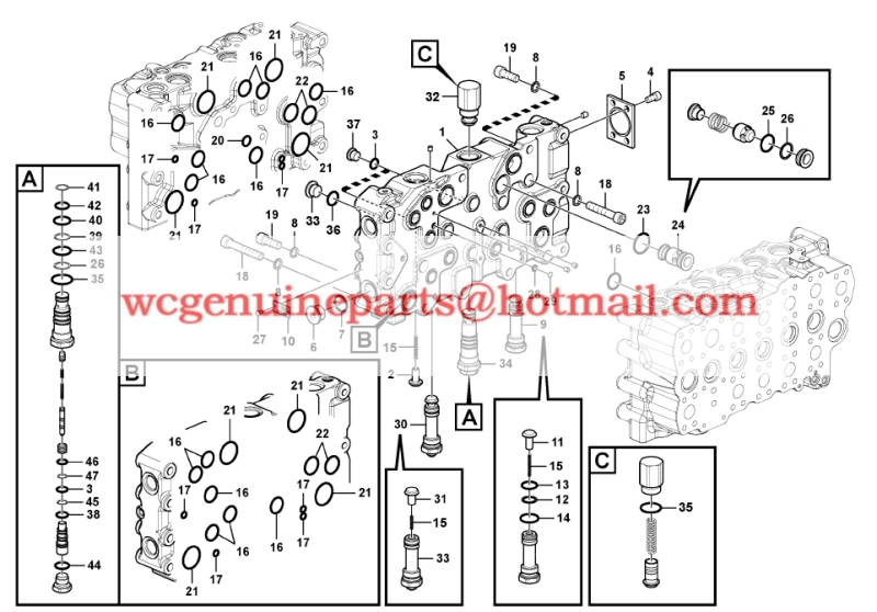 14701956-02 MAIN CONTROL VALVE PARTS FOR VOLVO EXCAVATOR