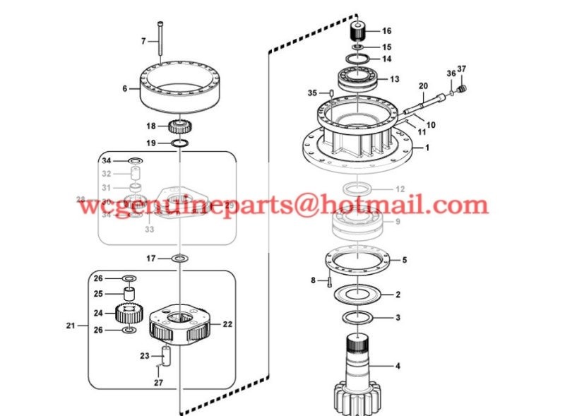 14744884 SWING GEARBOX ASSY FOR VOLVO EXCAVATOR