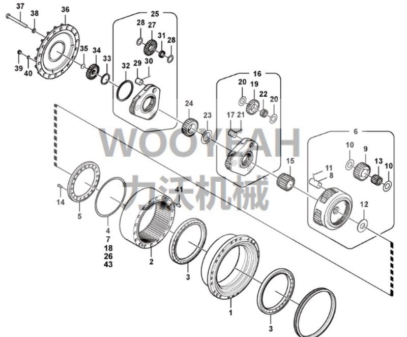 14739241 TRAVEL GEARBOX FOR VOLVO EC460 EC480 EXCAVATOR